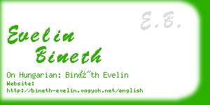 evelin bineth business card